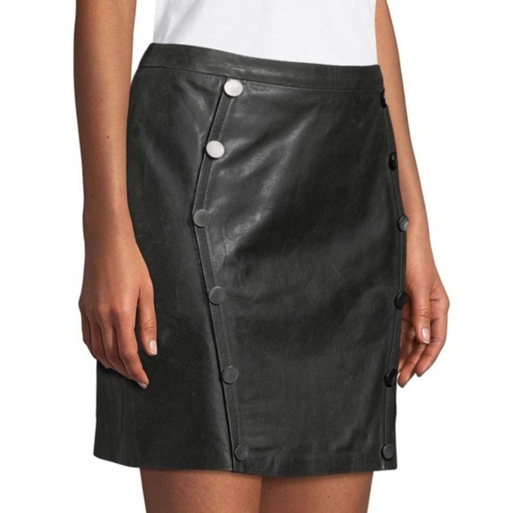 The Kooples Black lamb leather Mini Pencil Skirt